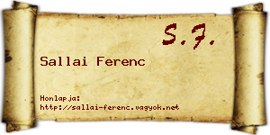 Sallai Ferenc névjegykártya