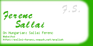 ferenc sallai business card
